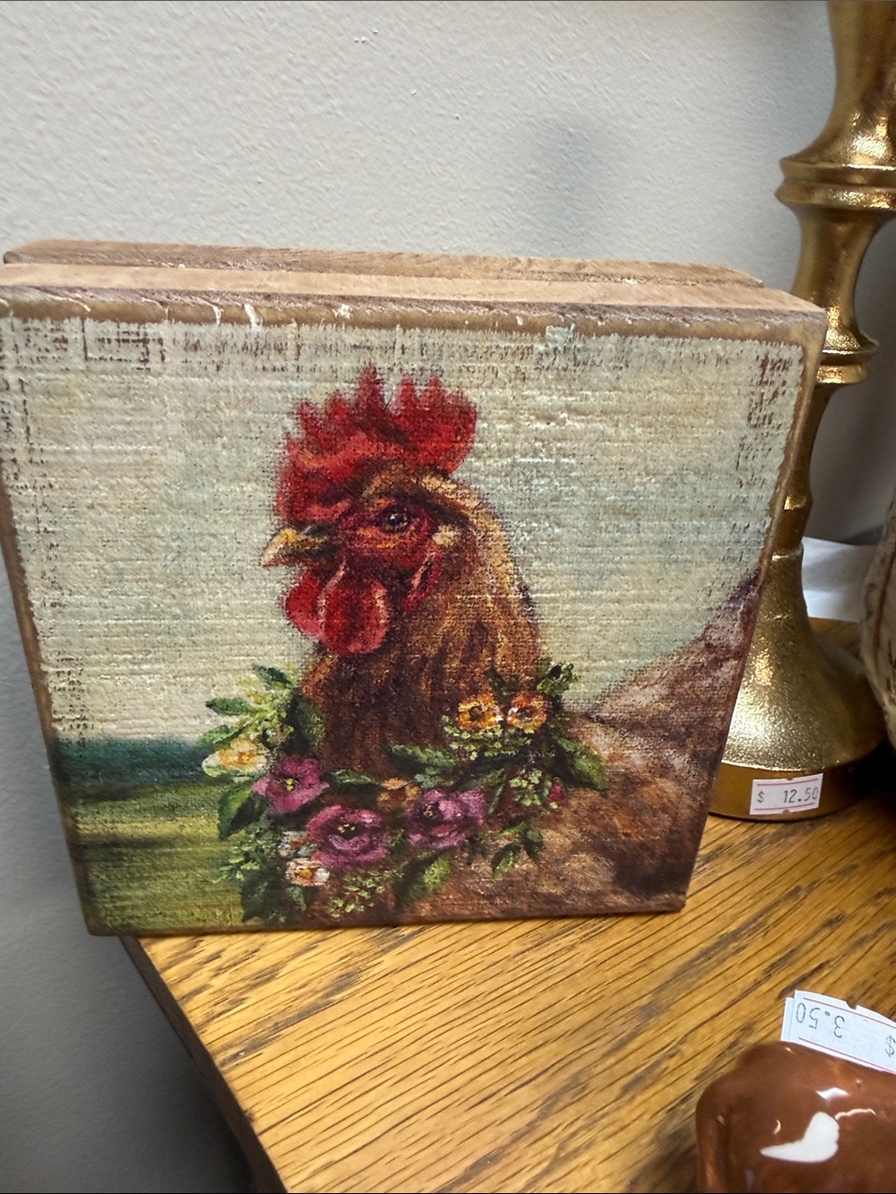 Primitives by Kathy Rooster Canvas Art in Red, Brown, Green